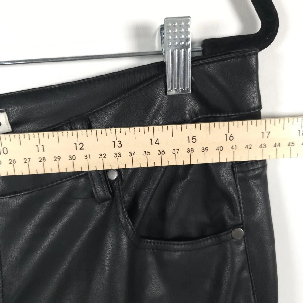 ZARA New Black Faux Leather 90’s Wide Leg Pants Size 14 High Waist‎ 2969/245/800